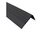 Quest Binario Per Scale 30X27 Mm, 1,5 M Rm Pvc, Bordo Antiscivolo Per Scale, Profilo Per Scale, Protezione Per Scale, Nero