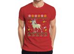 Maglietta Da Uomo The Last Unicorn - Ugly Christmas Sweater - Regalo Di Natale, Rosso, M
