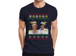 Tre Nocciole Per Cenerentola - Maglietta Da Uomo Con Maglione Natalizio, Navy, 3XL
