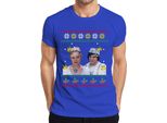 Tre Nocciole Per Cenerentola - Maglietta Da Uomo Con Maglione Natalizio, Blu, S