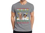 Tre Nocciole Per Cenerentola - Maglietta Da Uomo Con Maglione Natalizio, Grigio, 3XL