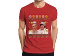 Tre Nocciole Per Cenerentola - Maglietta Da Uomo Con Maglione Natalizio, Rosso, 3XL