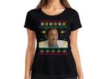 Babbo Natale - Maglietta Da Donna Con Maglione Natalizio, Nero, Xl