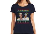 Tre Nocciole Per Cenerentola - Maglietta Da Donna Con Maglione Natalizio, Navy, M