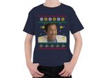 Babbo Natale - Maglietta Unisex Per Bambini Con Maglione Natalizio, Navy, 128