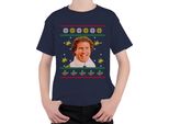 Buddy L'elfo Di Natale - Maglietta Unisex Per Bambini Con Maglione Natalizio, Navy, 128