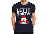 Maglietta Da Uomo Let It Snow Babbo Natale - Regalo Di Natale, Navy, 3XL