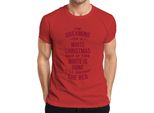 Sognando Un Bianco Natale - Regalo Di Natale Maglietta Da Uomo Di Natale, Rosso, Xl