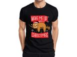 Wake Me Up When It's Christmas Sloth - Natale Regalo Di Natale Maglietta Da Uomo, Nero, M