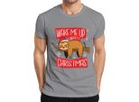 Wake Me Up When It's Christmas Sloth - Regalo Di Natale Maglietta Da Uomo, Grigio, M