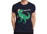 Maglietta Da Uomo Tree Rex Christmas Tree Dinosaur - Christmas Gift Christmas, Navy, S