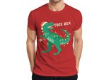 Maglietta Da Uomo Tree Rex Christmas Tree Dinosaur - Regalo Di Natale, Rosso, Xxl