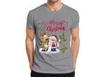 Maglietta Da Uomo Merry Christmas Santa Reindeer Wish List Mistletoe - Christmas Gift, Grigio, Xl
