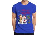 Merry Christmas Santa Reindeer Wish List Mistletoe - Maglietta Da Uomo Con Regalo Di Natale, Blu, Xl