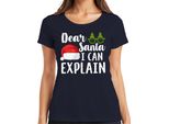 Detto "Caro Babbo Natale, Posso Spiegarti"" - Maglietta Da Donna Con Regalo Di Natale, Navy, L"