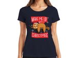 Wake Me Up When It's Christmas Sloth - Maglietta Da Donna Con Regalo Di Natale, Navy, M