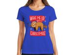 Wake Me Up When It's Christmas Sloth - Maglietta Da Donna Con Regalo Di Natale, Blu, M