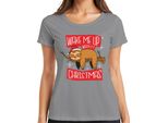 Wake Me Up When It's Christmas Sloth - Maglietta Da Donna Con Regalo Di Natale, Grigio, M