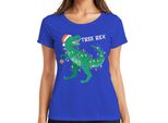Maglietta Da Donna Tree Rex Christmas Tree Dinosaur - Regalo Di Natale, Blu, M