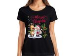 Merry Christmas Santa Reindeer Wish List Mistletoe - Maglietta Da Donna Con Regalo Di Natale, Nero, Xl