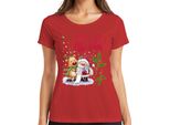 Merry Christmas Santa Reindeer Wish List Mistletoe - Maglietta Da Donna Con Regalo Di Natale, Rosso, Xl