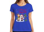 Merry Christmas Santa Reindeer Wish List Mistletoe - Maglietta Da Donna Con Regalo Di Natale, Blu, Xl