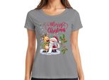 Merry Christmas Santa Reindeer Wish List Mistletoe - Maglietta Da Donna Con Regalo Di Natale, Grigio, Xl