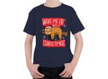 Wake Me Up When It's Christmas Sloth - Regalo Di Natale Natale Maglietta Unisex Per Bambini, Navy, 140