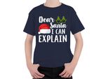 Caro Babbo Natale Posso Spiegare Il Detto Di Natale - Regalo Di Natale Maglietta Unisex Per Bambini, Navy, 104