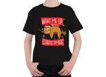 Wake Me Up When It's Christmas Sloth - Regalo Di Natale Natale Maglietta Unisex Per Bambini, Nero, 104