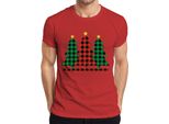 Albero Di Natale A Scacchi - Maglietta Da Uomo Con Regalo Di Natale, Rosso, Xl