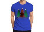 Albero Di Natale A Scacchi - Maglietta Da Uomo Con Regalo Di Natale, Blu, Xl