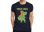 Maglietta Da Uomo Tree Rex Gingerbread Christmas Tree Dino - Christmas Gift, Navy, M