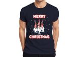 Maglietta Da Uomo Merry Christmas Sweden Gnome - Christmas Gift, Navy, M