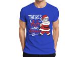 C'è Un Ho In Questa Casa Babbo Natale - Regalo Di Natale Maglietta Da Uomo, Blu, Xxl