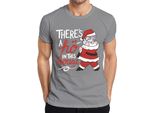 C'è Un Ho In Questa Casa Babbo Natale - Regalo Di Natale Maglietta Da Uomo, Grigio, Xxl