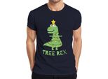 Maglietta Da Uomo Tree Rex Christmas Tree T-Rex - Regalo Di Natale, Navy, 3XL