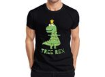 Maglietta Da Uomo Tree Rex Christmas Tree T-Rex - Regalo Di Natale, Nero, S