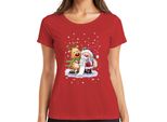 Babbo Natale Klaus Rudolf Renna Neve - Regalo Di Natale Maglietta Da Donna, Rosso, 3XL