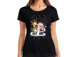Babbo Natale Klaus Rudolf Renna Neve - Regalo Di Natale Maglietta Da Donna, Nero, 3XL