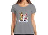 Babbo Natale Klaus Rudolf Renna Neve - Regalo Di Natale Maglietta Da Donna, Grigio, 3XL