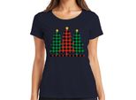 Albero Di Natale A Scacchi - Maglietta Da Donna Con Regalo Di Natale, Navy, Xl