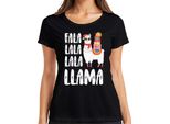 Fala Lala Lala Llama - Maglietta Da Donna Con Regalo Di Natale, Nero, Xl