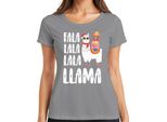 Fala Lala Lala Llama - Maglietta Da Donna Con Regalo Di Natale, Grigio, Xl