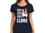 Fala Lala Lala Llama - Maglietta Da Donna Con Regalo Di Natale, Navy, Xl