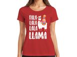 Fala Lala Lala Llama - Maglietta Da Donna Con Regalo Di Natale, Rosso, Xl