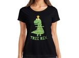 Maglietta Da Donna Tree Rex Christmas Tree T-Rex - Regalo Di Natale, Nero, 3XL