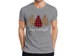 Maglietta Da Uomo Merry And Bright Tannenbaum Checked - Regalo Di Natale, Grigio, S