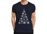 Maglietta Da Uomo Snowflakes Christmas Tree - Christmas Gift Christmas, Navy, S