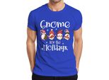 Gnomo Per Le Feste Gnomo Di Natale - Regalo Di Natale Maglietta Da Uomo Di Natale, Blu, 3XL